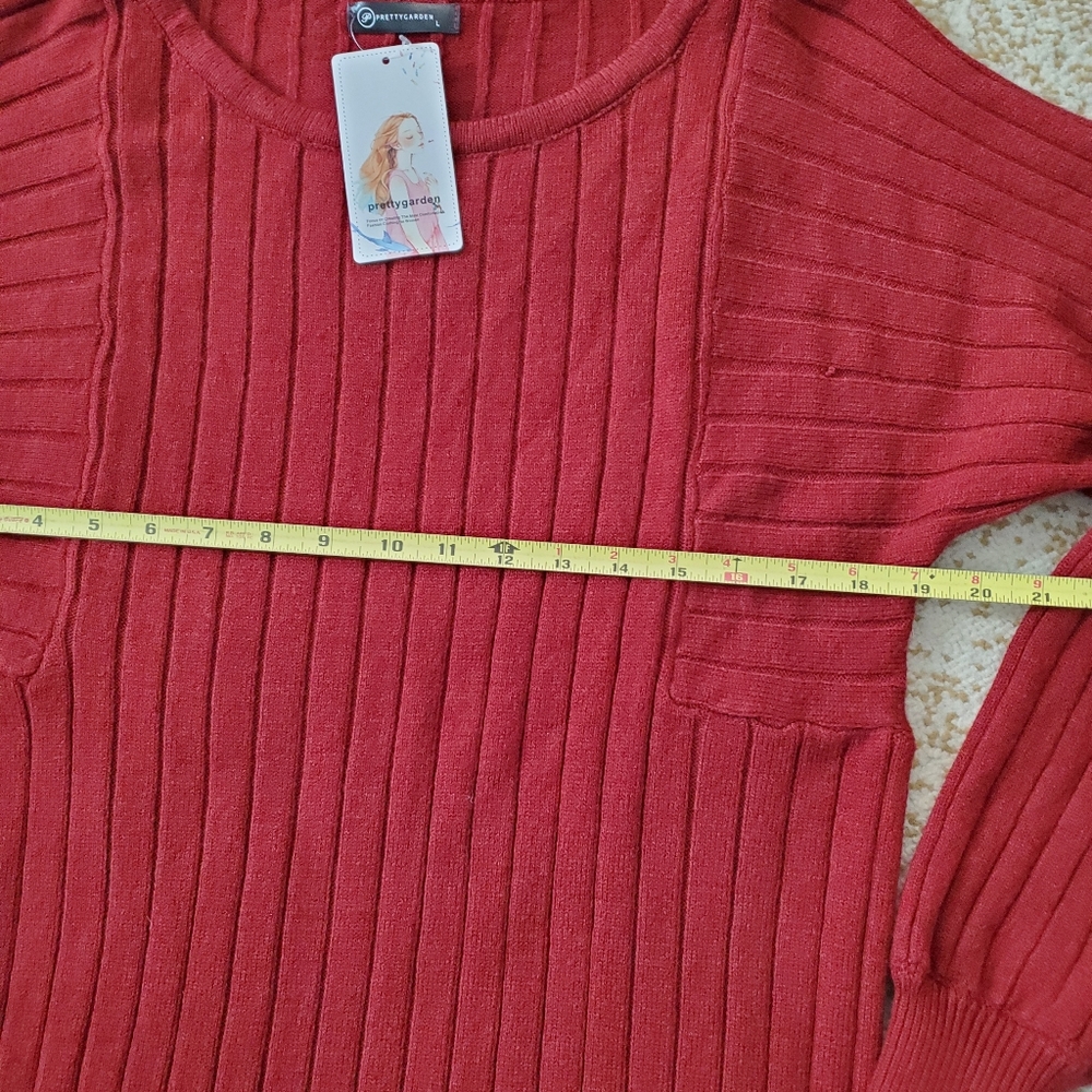PRETTYGARDEN NWT Ribbed Sweater Dress L - Picture 5 of 9